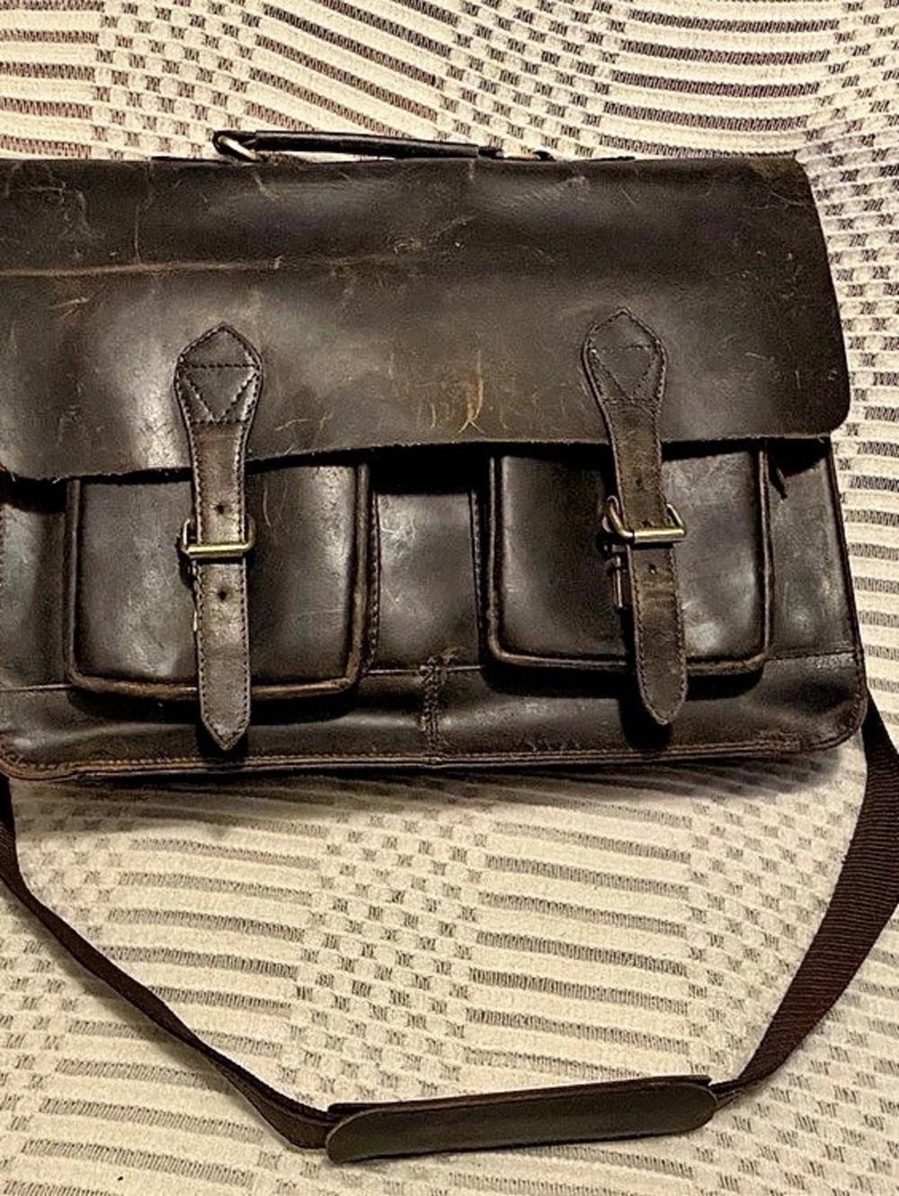 Black Leather Messenger Bag